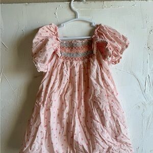 Pink Smocked Kids Dress